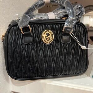 Valentino Orlandi Black Quilted Tote